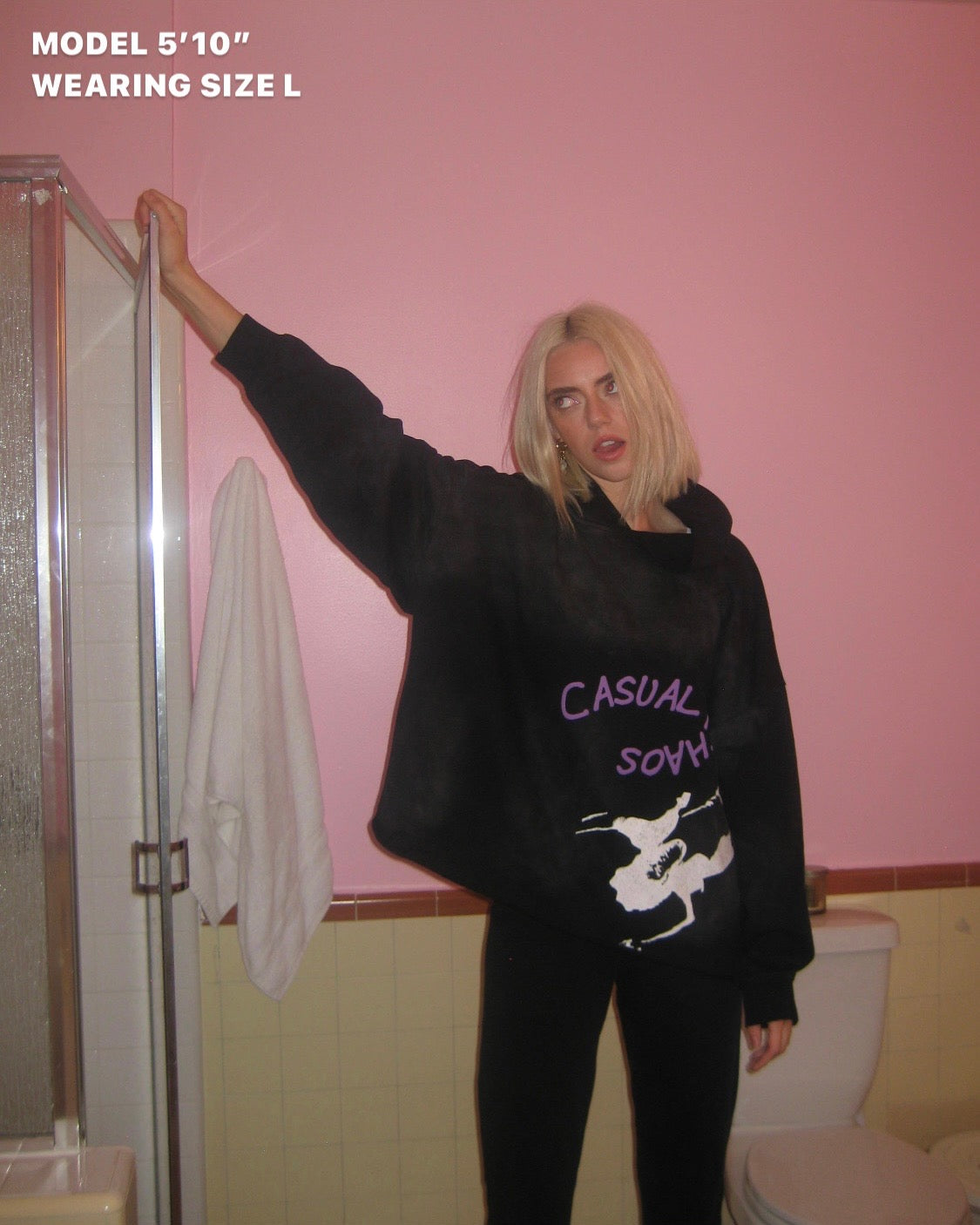 COOL WITH CHAOS CROPPED HOODIE