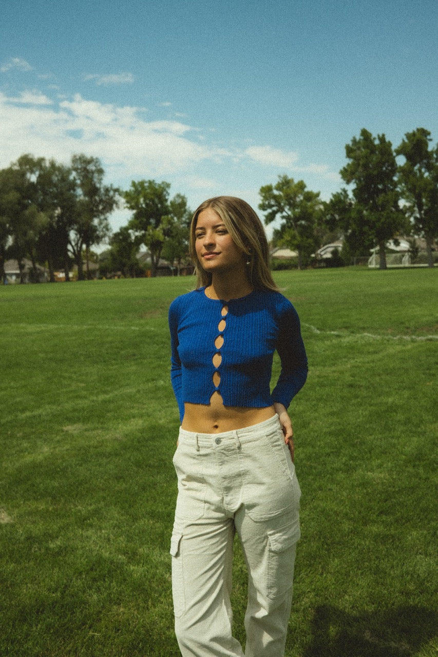 KNIT PULLOVER TOP // ROYAL BLUE