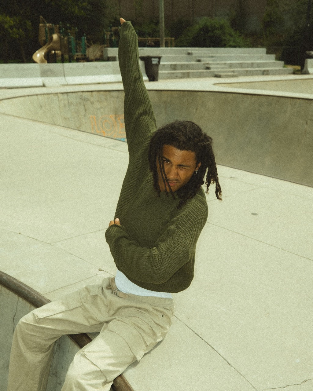 BAGGY PULLOVER SWEATER // FOREST GREEN