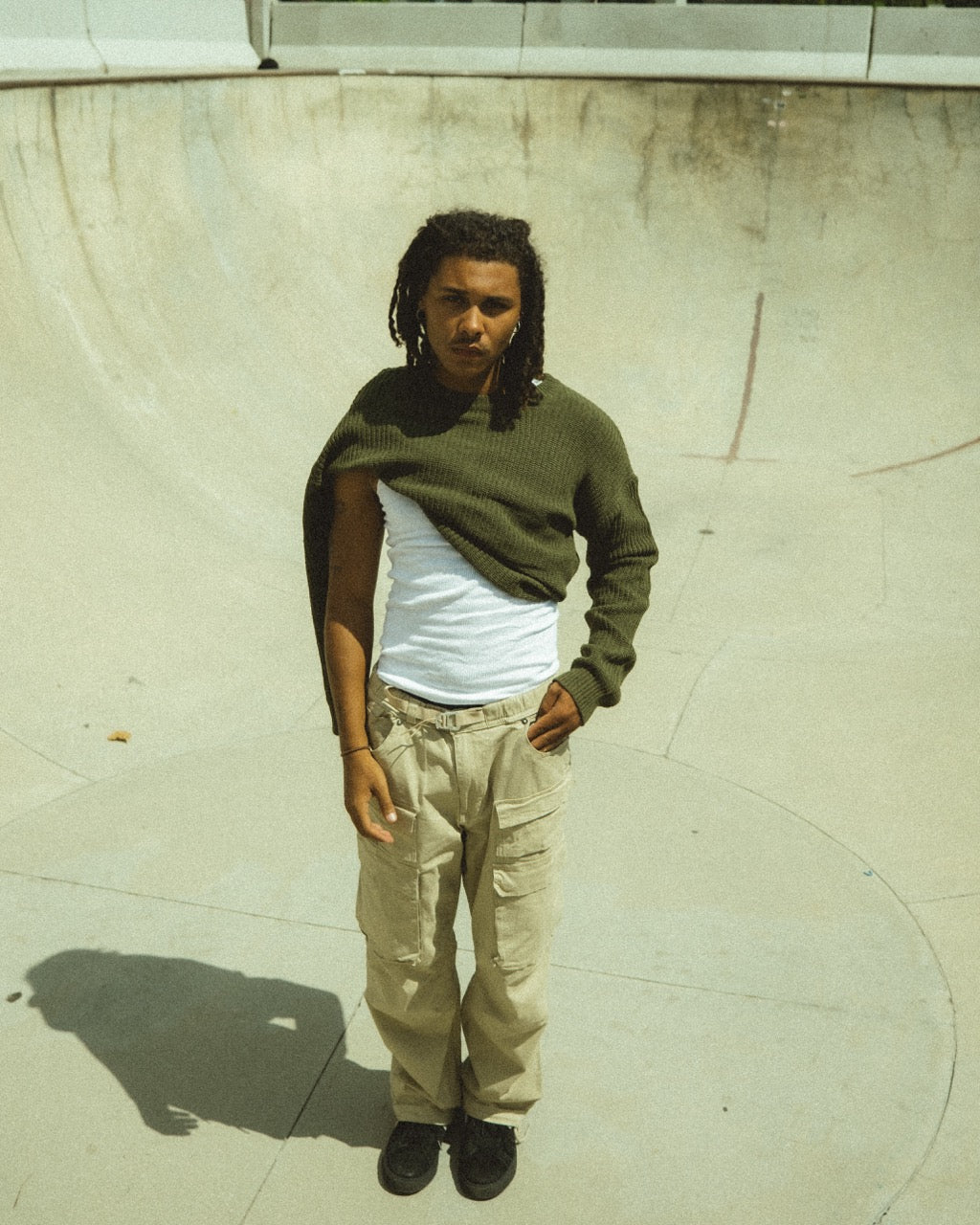 BAGGY PULLOVER SWEATER // FOREST GREEN