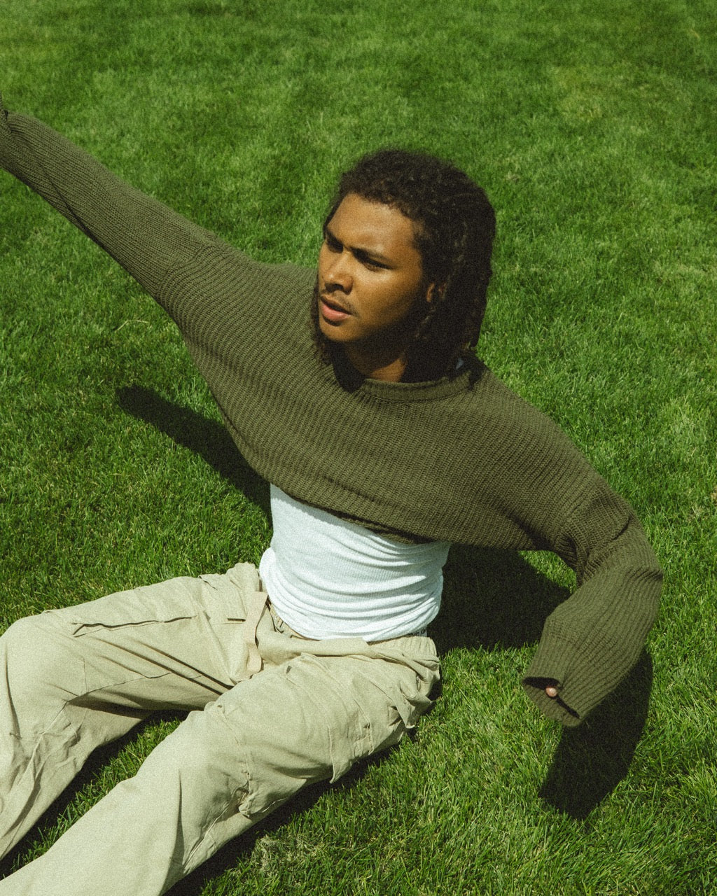 BAGGY PULLOVER SWEATER // FOREST GREEN