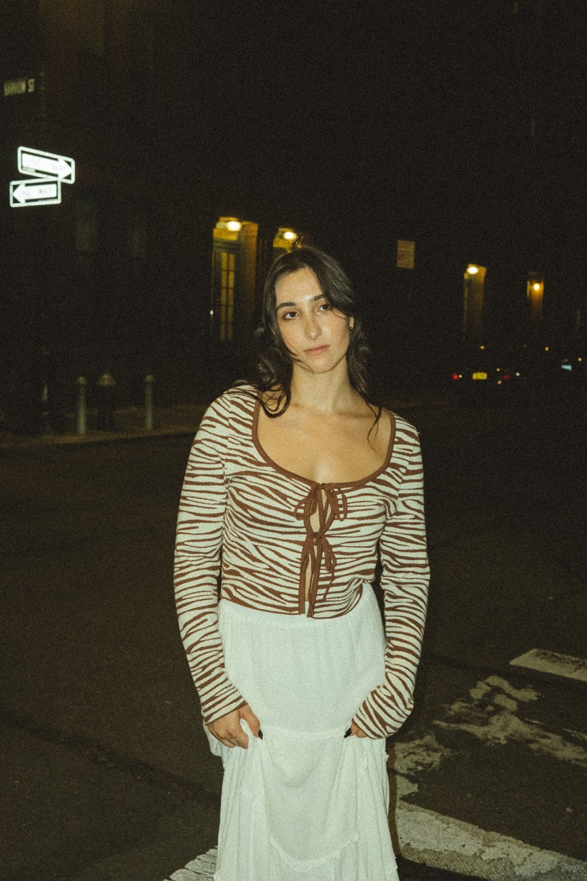 ZEBRA TIED TOP