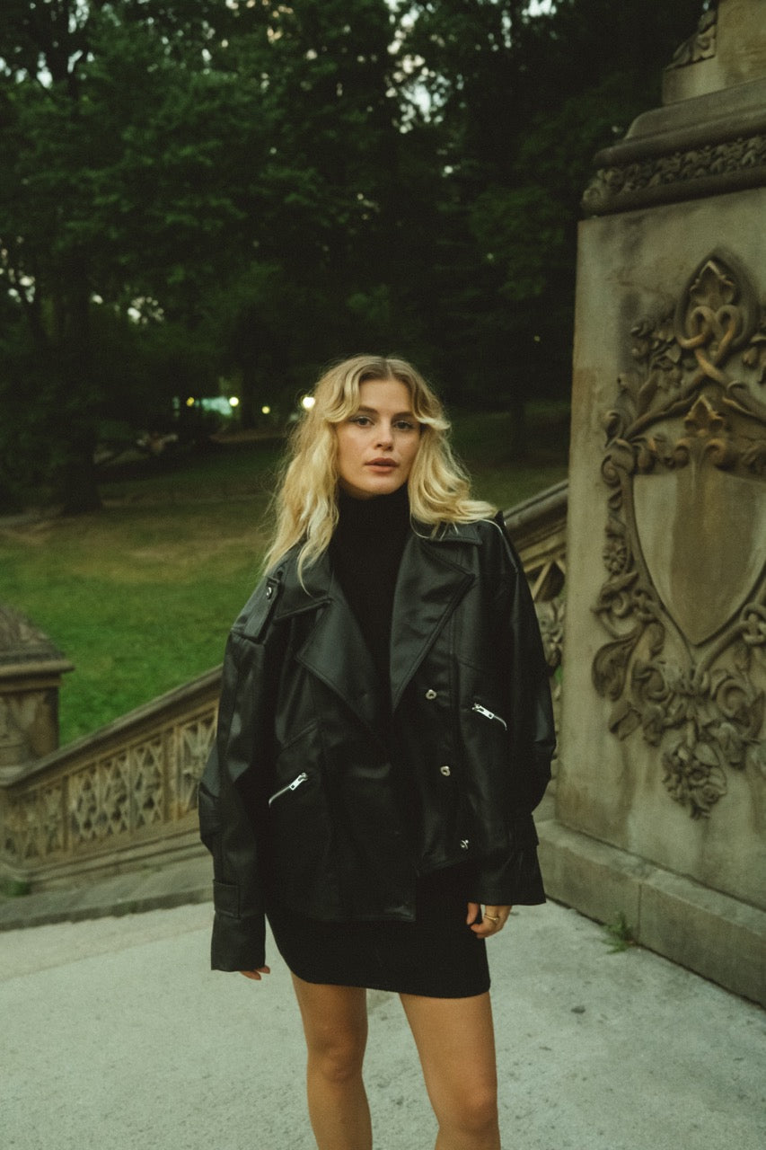 LEATHER BIKER JACKET