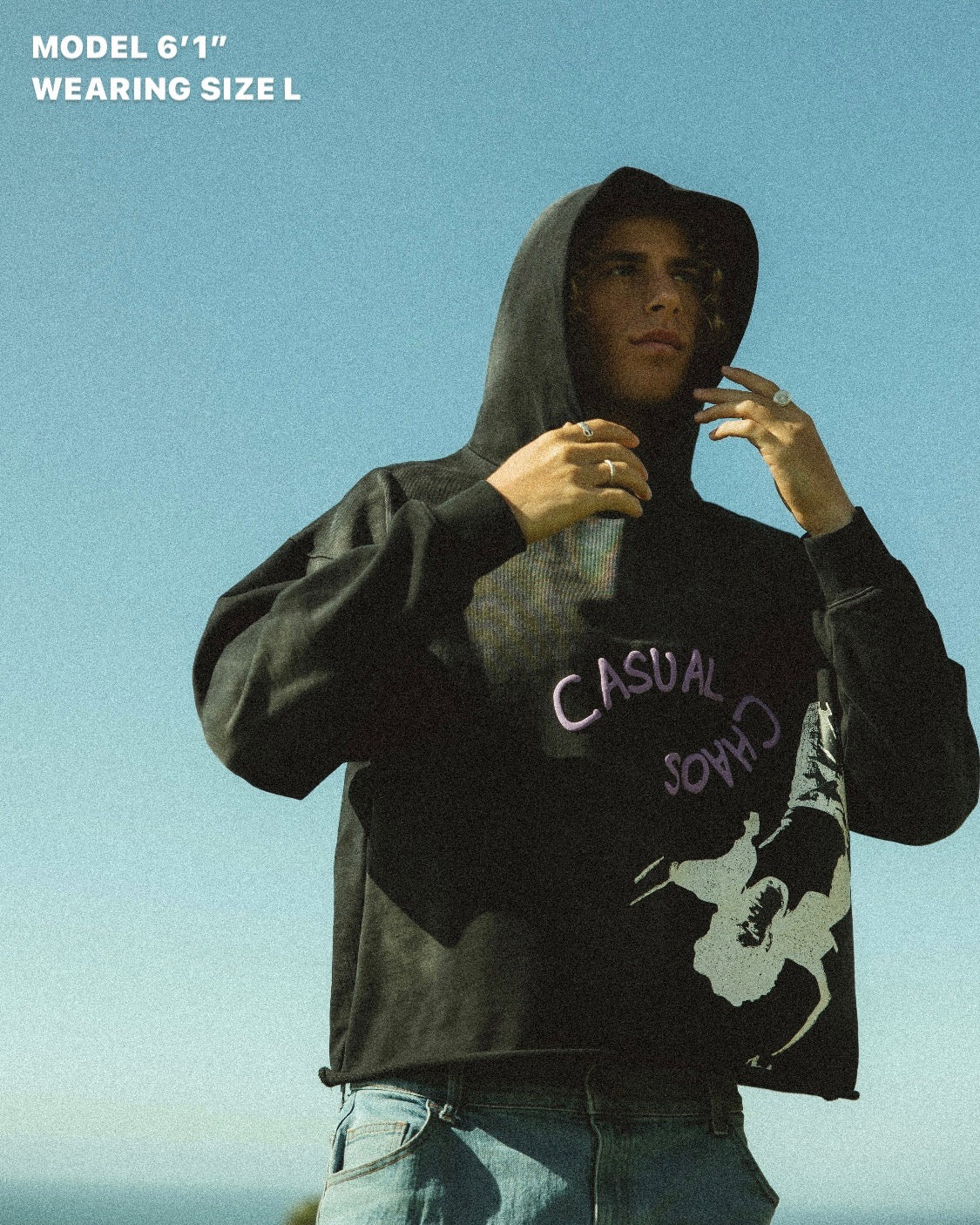 COOL WITH CHAOS CROPPED HOODIE