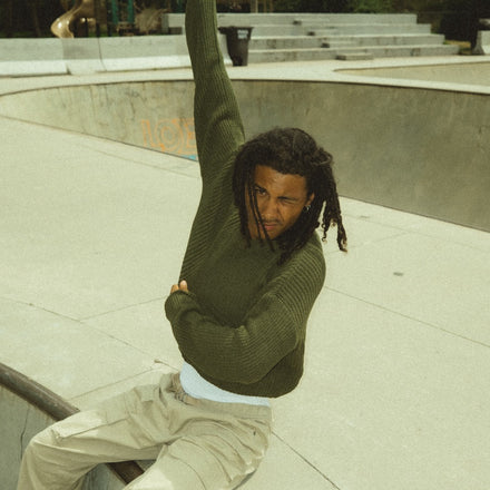 BAGGY PULLOVER SWEATER // FOREST GREEN